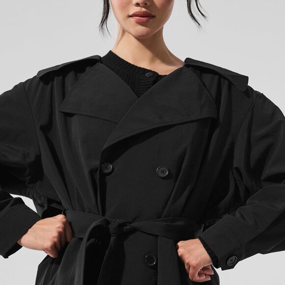 Alo Yoga Daybreak Long Coat BLACK - Picture 3 of 6